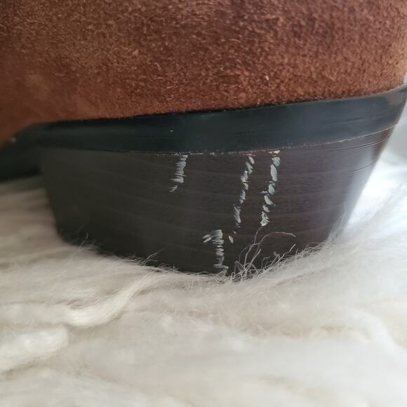 Sam Edelman Brown Suede Petal Booties Ankle Boots 7 - Picture 11 of 11